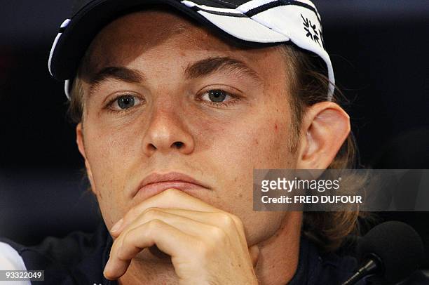 Williams' German driver Nico Rosberg attends a press conference at the Istanbul Park circuit on June 4, 2009 in Istanbul, three days ahead of the...