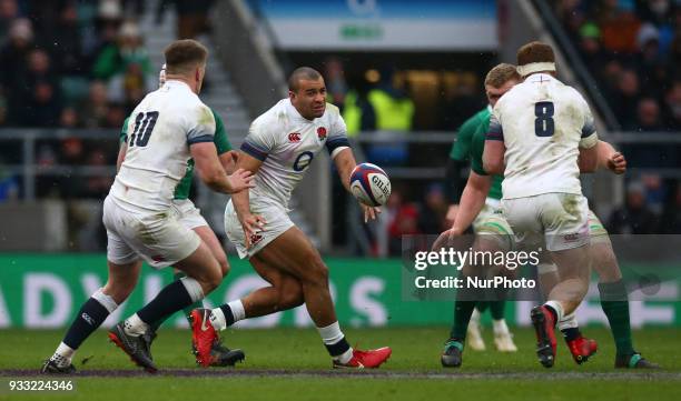 Jonathan Joseph of England during NatWest 6 Nations match between England against Ireland at Twickenham stadium, London, on 17 Mar 2018