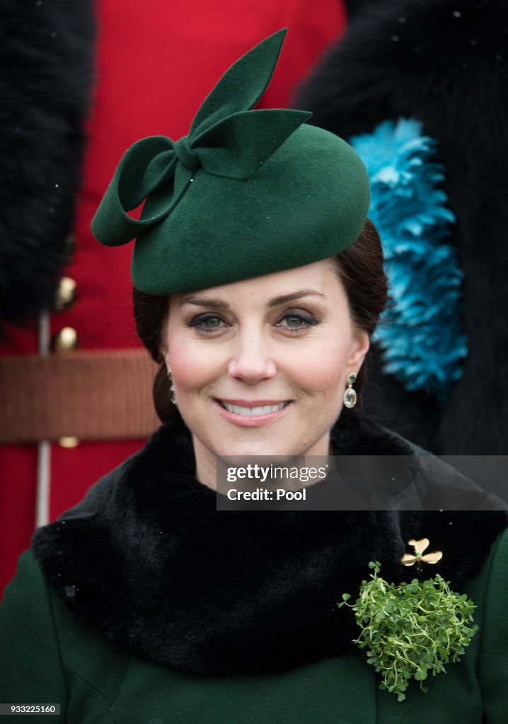 The Duke And Duchess Of Cambridge Attend The Irish Guards St Patrick's Day Parade