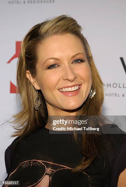 Actress Ali Hillis arrives at the "LAYN Rocks" benefit concert for the Los Angeles Youth Network, held at the Avalon nightclub on November 22, 2009...