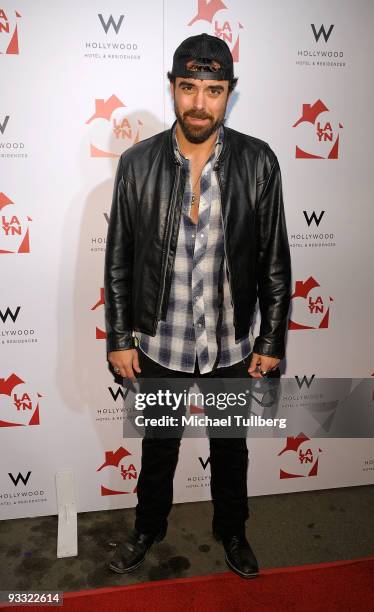 Singer Frankie Perez arrives at the "LAYN Rocks" benefit concert for the Los Angeles Youth Network, held at the Avalon nightclub on November 22, 2009...