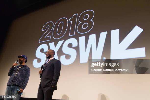 Sacha Jenkins and Marcus A. Clarke introduce the premiere of "Rapture" during SXSW 2018 at Paramount Theatre on March 17, 2018 in Austin, Texas.