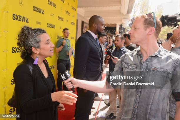 Director Geeta Gandbhir and Marcus A. Clarke attend the red carpet premiere of "Rapture" during SXSW 2018 at Paramount Theatre on March 17, 2018 in...