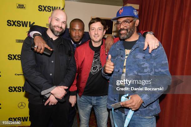 Director Ben Selkow, director Marcus A. Clarke, producer Peter Bittenbender and director Sacha Jenkins attend the red carpet premiere of "Rapture"...