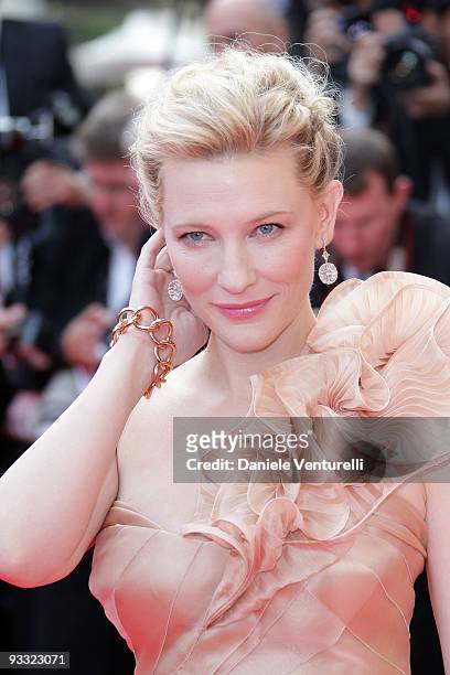 Actress Cate Blanchett arrives at the "Blindness" premiere during the 61st Cannes International Film Festival on May 14, 2008 in Cannes, France.