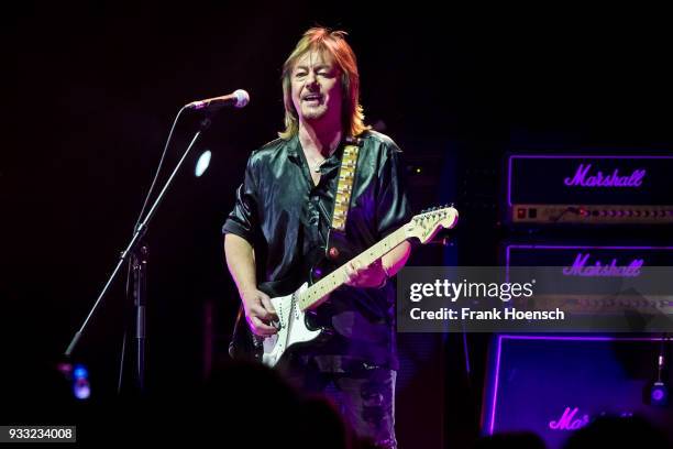 British singer Chris Norman performs live on stage during a concert at the Tempodrom on March 17, 2018 in Berlin, Germany.