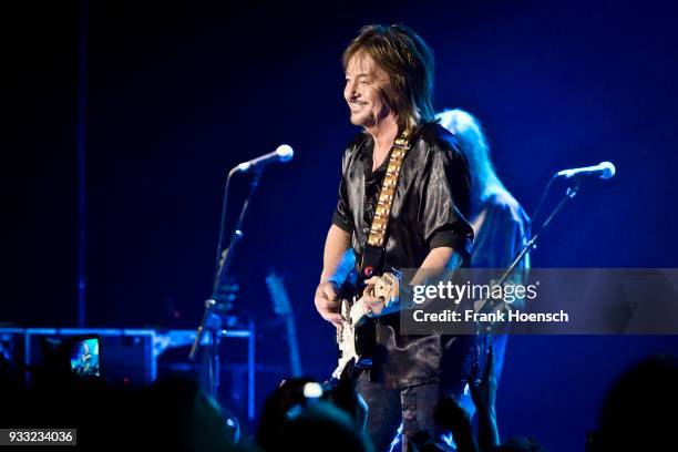 British singer Chris Norman performs live on stage during a concert at the Tempodrom on March 17, 2018 in Berlin, Germany.