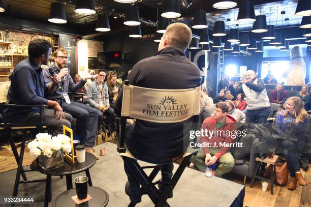 Jason Jaacks and Anand Varma attend the Salon Series during the 2018 Sun Valley Film Festival - Day 4 on March 17, 2018 in Sun Valley, Idaho.