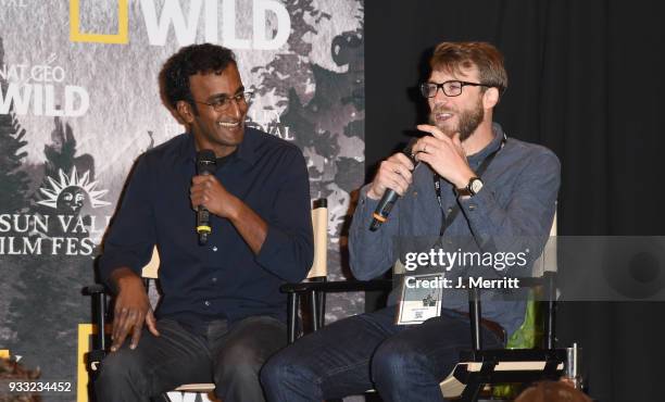 Jason Jaacks and Anand Varma attend the Salon Series during the 2018 Sun Valley Film Festival - Day 4 on March 17, 2018 in Sun Valley, Idaho.