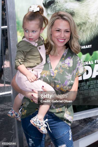 Jessica Hall and Sophia Carlson arrive for the premiere of Warner Bros. Pictures and IMAX Entertainment's "Pandas" at TCL Chinese Theatre IMAX on...