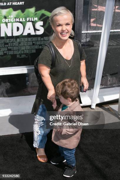 Terra Jole and Grayson Gnoffo arrive for the premiere of Warner Bros. Pictures and IMAX Entertainment's "Pandas" at TCL Chinese Theatre IMAX on March...