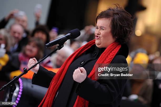 Singer Susan Boyle performs on NBC's "Today" at Rockefeller Center on November 23, 2009 in New York City.