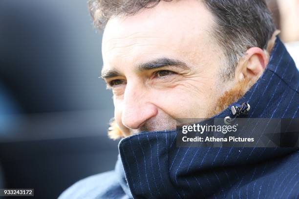 Swansea City manager Carlos Carvalhal during the Fly Emirates FA Cup Quarter Final match between Swansea City and Tottenham Hotspur at the Liberty...