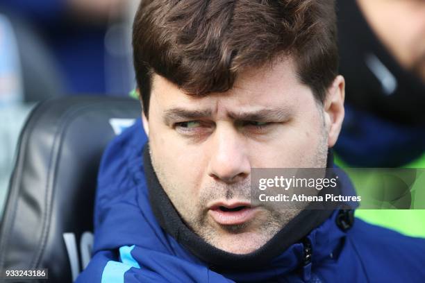 Tottenham Hotspur manager Mauricio Pochettino during the Fly Emirates FA Cup Quarter Final match between Swansea City and Tottenham Hotspur at the...