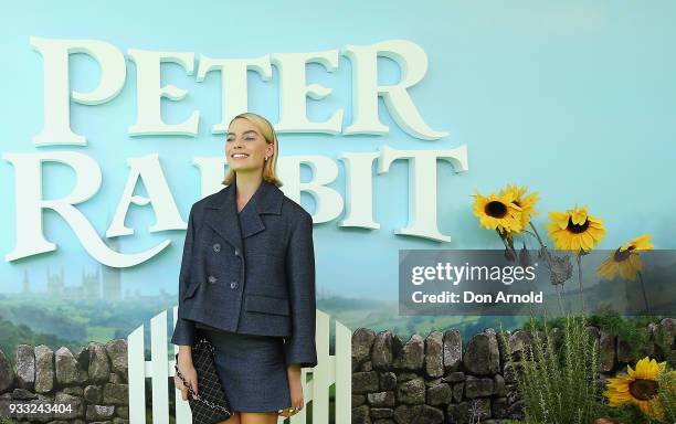 Margot Robbie attends the Peter Rabbit Australian Premiere on March 17, 2018 in Sydney, Australia.