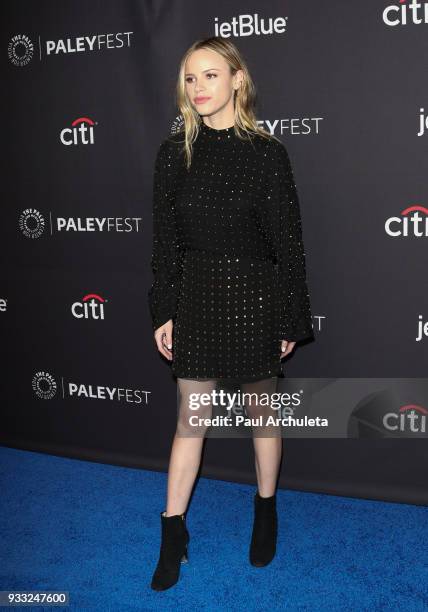 Actress Halston Sage attends the 2018 PaleyFest screening of FOX's "The Orville" at the Dolby Theatre on March 17, 2018 in Hollywood, California.