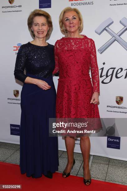 German Defense Minister Ursula von der Leyen and Liz Mohn attend the Steiger Award at Zeche Hansemann on March 17, 2018 in Dortmund, Germany.
