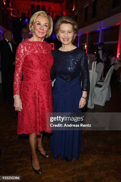 German Defense Minister Ursula von der Leyen and Liz Mohn attend the Steiger Award at Zeche Hansemann on March 17, 2018 in Dortmund, Germany.