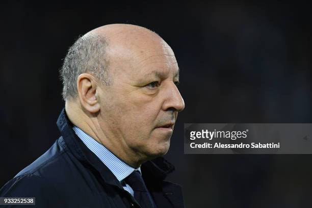 Of Juventus Giuseppe Marotta looks on before the serie A match between Spal and Juventus at Stadio Paolo Mazza on March 17, 2018 in Ferrara, Italy.