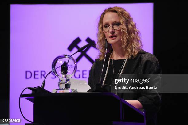 Anne Geddes speaks during the Steiger Award at Zeche Hansemann on March 17, 2018 in Dortmund, Germany.