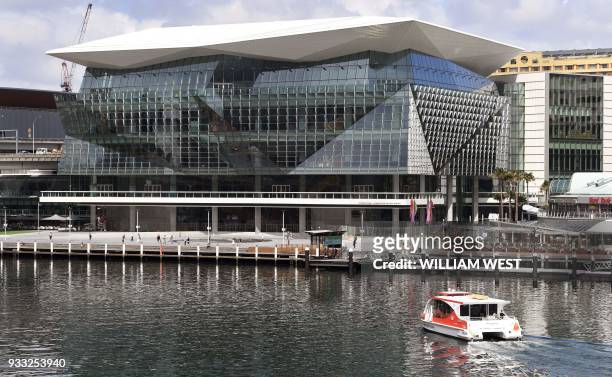 This photo taken on March 14, 2018 shows the International Convention Centre in Sydney which hosts a special summit with leaders from the Association...