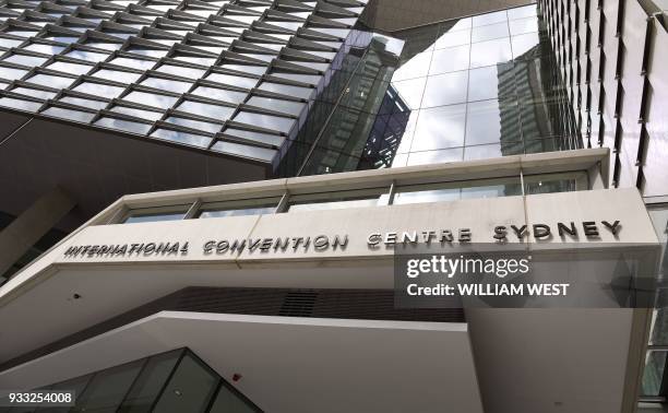 This photo taken on March 14, 2018 shows the International Convention Centre in Sydney which hosts a special summit with leaders from the Association...