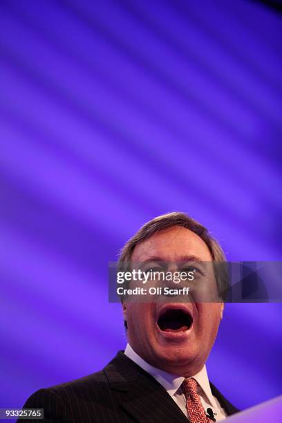 Jeffrey B Kindler, the Chairman and CEO of Pfizer, delivers a speech to the CBI annual conference at the Park Lane Hilton hotel on November 23, 2009...