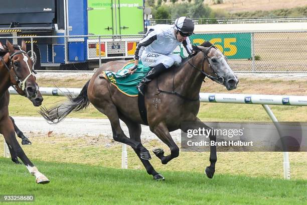 Christie ridden by Jordan Childs wins the Robert Rose Foundation Maiden Plate at Yarra Valley Racecourse on March 18, 2018 in Yarra Glen, Australia.