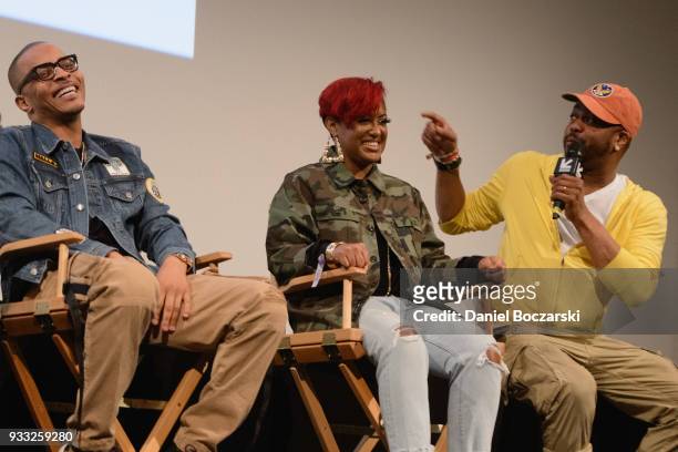 Rapsody and Just Blaze attend a Q&A following the premiere of "Rapture" during SXSW 2018 on March 17, 2018 in Austin, Texas.