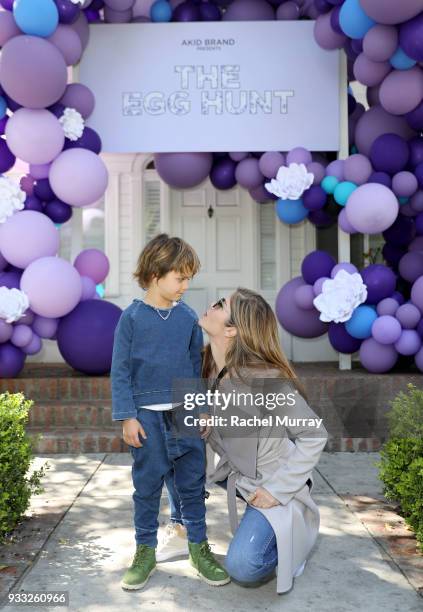 Selma Blair and son Arthur Saint Bleick attend the AKID Brand's 3rd Annual 'The Egg Hunt' at Lombardi House on March 17, 2018 in Los Angeles,...