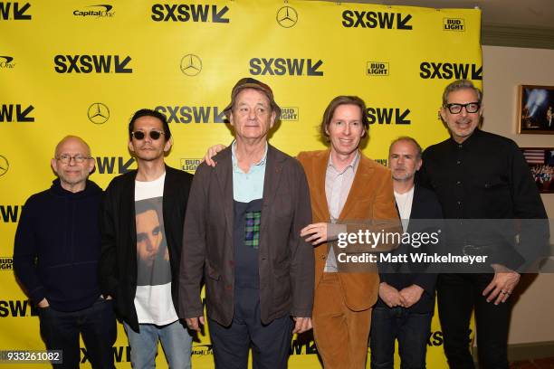 Bob Balaban, Kunichi Nomura, Bill Murray, Wes Anderson, Jeremy Dawson, and Jeff Goldblum attend the "Isle of Dogs" Premiere - 2018 SXSW Conference...