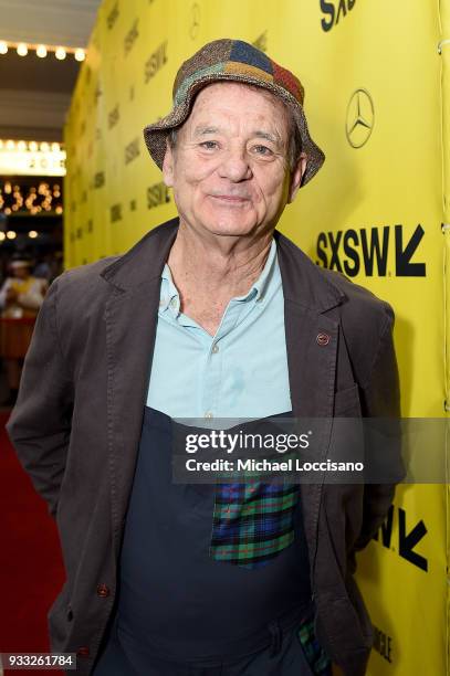 Actor Bill Murray attends the "Isle of Dogs" premiere during the 2018 SXSW Conference and Festivals at Paramount Theatre on March 17, 2018 in Austin,...