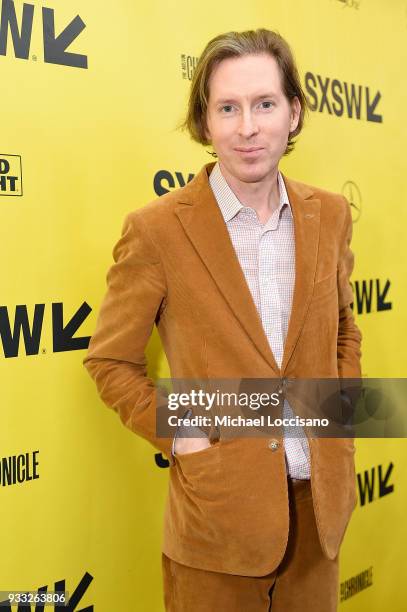 Writer and director Wes Anderson attends the "Isle of Dogs" premiere during the 2018 SXSW Conference and Festivals at Paramount Theatre on March 17,...