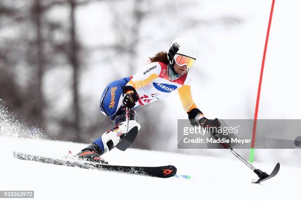 Anna Jochemsen of the Netherlands competes in the Women's Standing Slalom at Jeongseon Alpine Centre on Day 9 of the PyeongChang 2018 Paralympic...