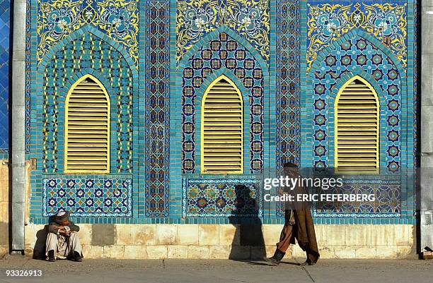 Photo taken 29 January 2002 of the blue mosque of Mazar-e-Sharif. AFP PHOTO ERIC FEFERBERG