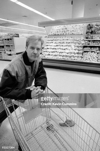 SInger Martin Fry of British pop band ABC poses in a Sainsbury's supermarket in Ladbroke Grove, London on July 25, 1991.