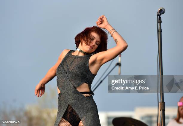 Sabrina Ellis of 'A Giant Dog' performs onstage at AMA 2018 Winners during SXSW at The SXSW Outdoor Stage presented by MGM Resorts on March 17, 2018...