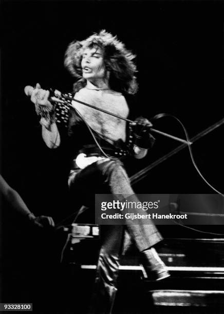 Freddie Mercury from Queen performs live at Congres Gebouw in The Hague, Holland on December 08 1974