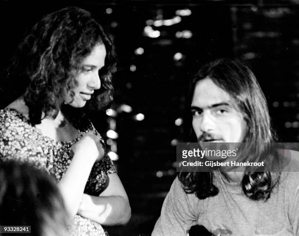 Carole King performs with James Taylor at BBC TV studios in London in 1970