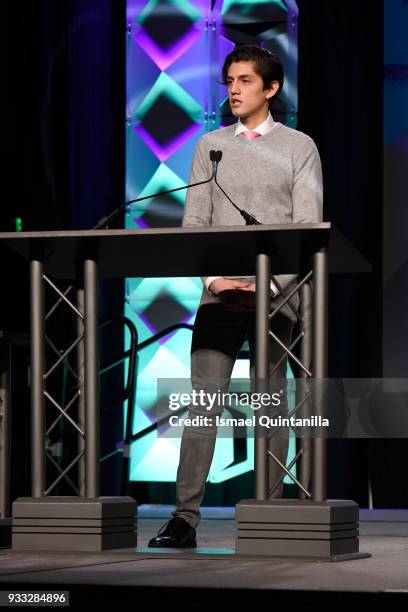 Estevan Aviles speaks onstage at SXSW Gaming Awards during SXSW at Hilton Austin Downtown on March 17, 2018 in Austin, Texas.