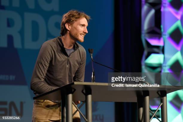 Ian Dallas accepts an award onstage at SXSW Gaming Awards during SXSW at Hilton Austin Downtown on March 17, 2018 in Austin, Texas.