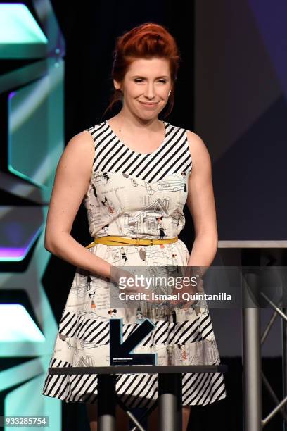 Elizabeth Maxwell speaks onstage at SXSW Gaming Awards during SXSW at Hilton Austin Downtown on March 17, 2018 in Austin, Texas.