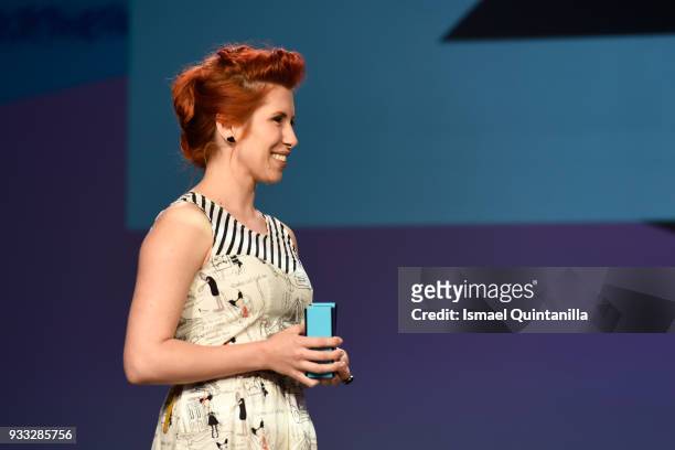 Elizabeth Maxwell speaks onstage at SXSW Gaming Awards during SXSW at Hilton Austin Downtown on March 17, 2018 in Austin, Texas.