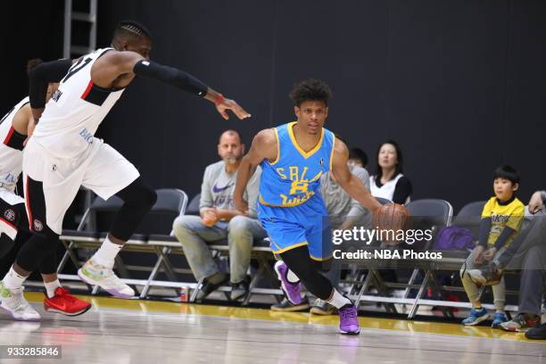 During an NBA G-League game on March 17, 2018 at UCLA Heath Training Center in El Segundo, California. NOTE TO USER: User expressly acknowledges and...