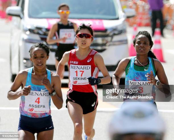 Hanami Sekine of Japan competes in the Nagoya Women's Marathon 2018 on March 11, 2018 in Nagoya, Aichi, Japan.