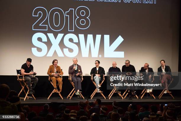 Robert Rodriguez, Wes Anderson, Bill Murray, Kunichi Nomura, Bob Balaban, Jeff Goldblum, and Jeremy Dawson attend the "Isle of Dogs" Premiere - 2018...