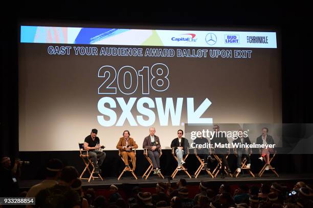 Robert Rodriguez, Wes Anderson, Bill Murray, Kunichi Nomura, Bob Balaban, Jeff Goldblum, and Jeremy Dawson attend the "Isle of Dogs" Premiere - 2018...