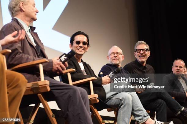 Bill Murray, Kunichi Nomura, Bob Balaban, and Jeff Goldblum attend the "Isle of Dogs" Premiere - 2018 SXSW Conference and Festivals at Paramount...