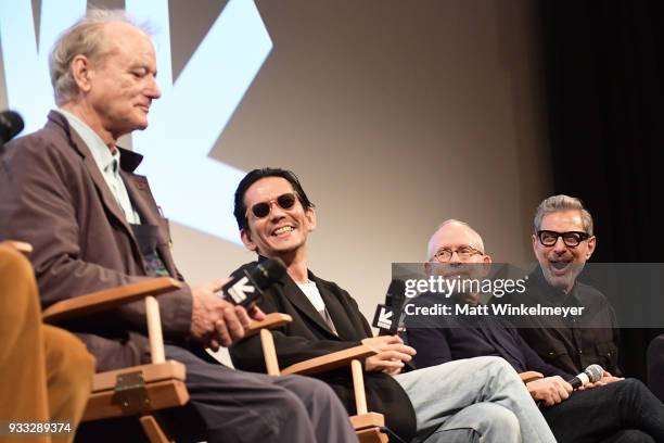 Bill Murray, Kunichi Nomura, Bob Balaban, and Jeff Goldblum attend the "Isle of Dogs" Premiere - 2018 SXSW Conference and Festivals at Paramount...