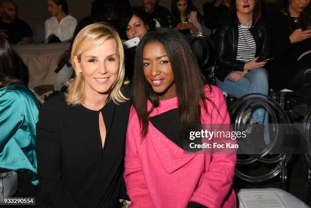 Presenters Laurence Ferrari and Hapsatou Sy attend 'Une Nuit au Studio 54' Fahaid Sanober Show Hosted by Chopard at Hotel Marignan on March 17, 2018...